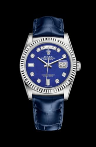 Rolex Day-Date 36 White Gold / Strap / Lapis