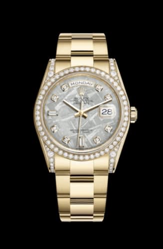 Rolex Day-Date 36 Yellow Gold Diamonds / Oyster / Meteorite