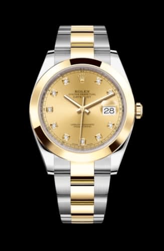 Rolex Datejust 41 Rolesor Yellow Smooth / Oyster / Champagne - Diamond