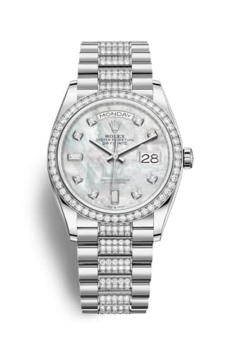 Rolex Day-Date 36 White Gold / Diamond / MOP - Diamond / President - Diamond