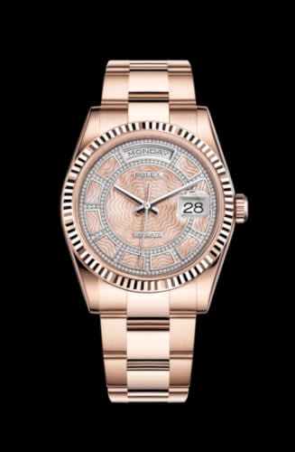 Rolex Day-Date 36 Everose Fluted / Oyster / Pink MOP Carousel