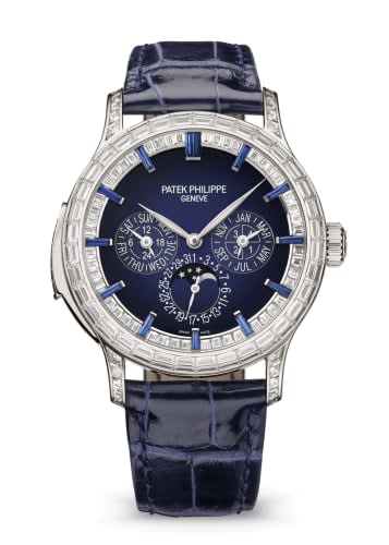 Patek Philippe Minute Repeater Perpetual Calendar Haute Joaillerie 5374 Platinum / Blue
