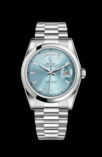 Rolex Day-Date 36 Platinum Domed / President / Ice Blue