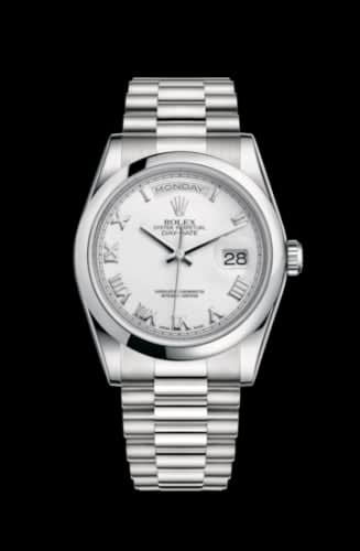 Rolex Day-Date 36 Platinum Domed / President / White Roman