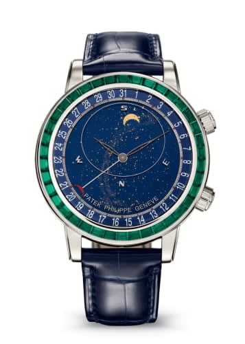 Patek Philippe Celestial 6104 Platinum - Emerald / Blue