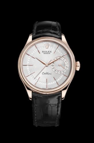 Rolex Cellini Date Everose / Silver / Alligator