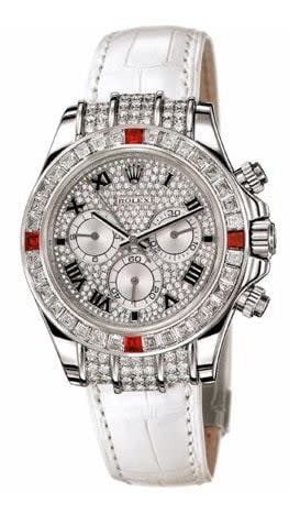 Rolex Daytona White Gold Diamond Ruby Strap