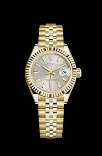 Rolex Lady-Datejust 28 Yellow Gold Fluted / Jubilee / Silver