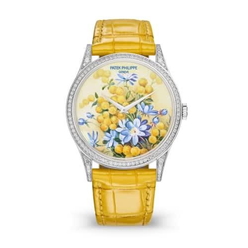 Patek Philippe Calatrava 5077 White Gold / Portrait of Flowers