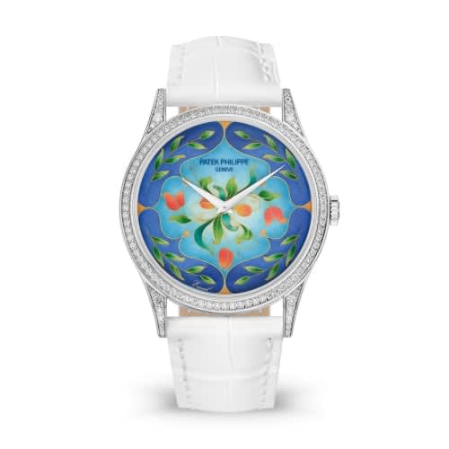 Patek Philippe Calatrava 5077 White Gold / Diamond / Floral Caprice