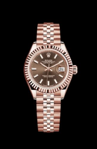 Rolex Lady-Datejust 28 Everose Fluted / Jubilee / Chocolate