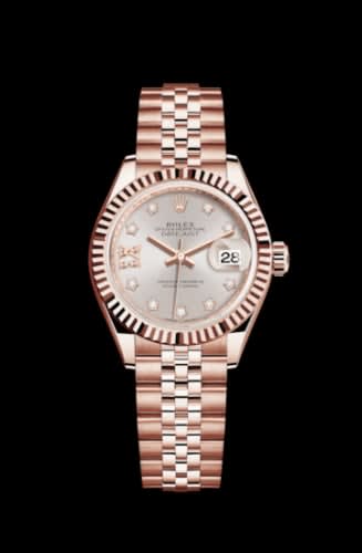 Rolex Lady-Datejust 28 Everose Fluted / Jubilee / Sundust Diamond