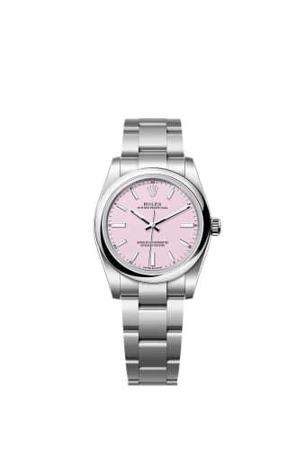 Rolex Oyster Perpetual 34 Stainless Steel / Candy Pink