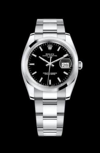 Rolex Oyster Perpetual Date 34 Stainless Steel Domed / Oyster / Black