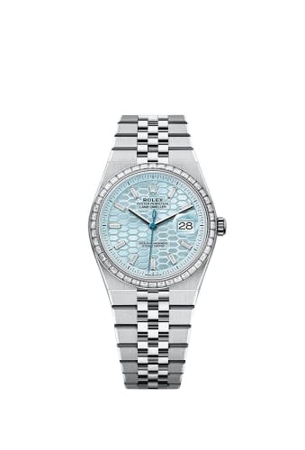 Rolex Land-Dweller 36 Platinum - Baguette / Ice Blue / Flat Jubilee