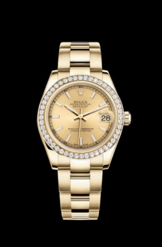 Rolex Datejust 31 Yellow Gold Diamond / Oyster / Champagne