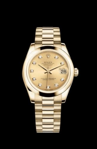Rolex Datejust 31 Yellow Gold Domed / President / Champagne Diamond