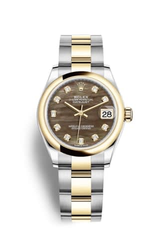 Rolex Datejust 31 Stainless Steel / Yellow Gold / Domed / Black MOP / Oyster