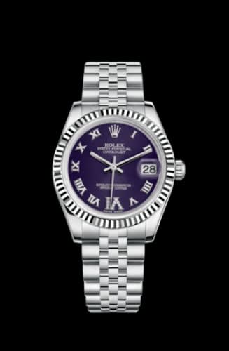 Rolex Datejust 31 Stainless Steel Fluted / Jubilee / Purple Roman