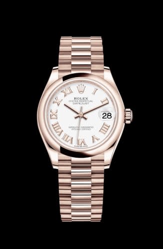 Rolex Datejust 31 Rose Gold / Domed / White - Roman / President