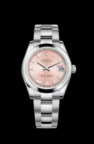 Rolex Datejust 31 Stainless Steel Domed / Oyster / Pink Roman