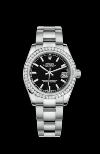 Rolex Datejust 31 Stainless Steel Diamond / Oyster / Black