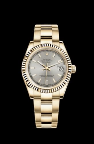 Rolex Datejust 31 Yellow Gold Fluted / Oyster / Silver