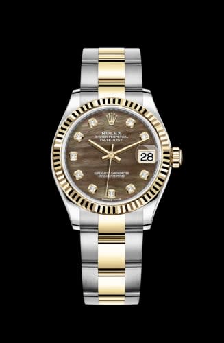 Rolex Datejust 31 Stainless Steel / Yellow Gold / Fluted / Black MOP / Oyster