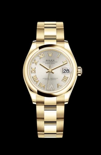 Rolex Datejust 31 Yellow Gold / Domed / Silver - Roman / Oyster