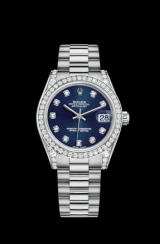 Rolex Datejust 31 White Gold Diamond / President / Blue Diamond