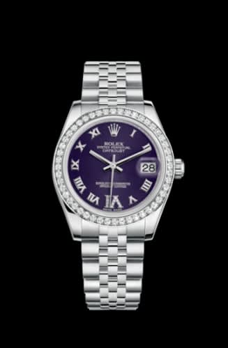 Rolex Datejust 31 Stainless Steel Diamond / Jubilee / Purple - Roman