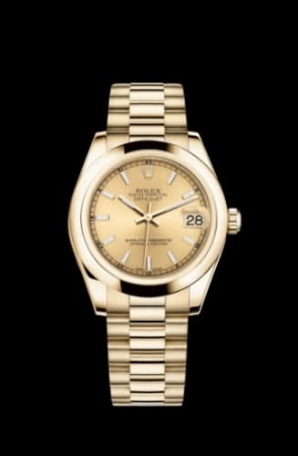 Rolex Datejust 31 Yellow Gold Domed / President / Champagne