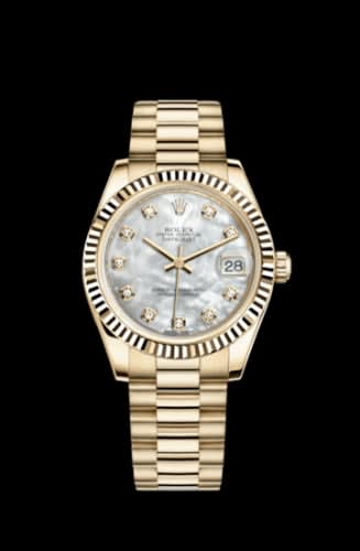 Rolex Datejust 31 Yellow Gold Fluted / President / MOP