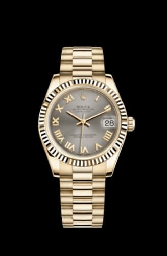 Rolex Datejust 31 Yellow Gold Fluted / President / Steel Roman