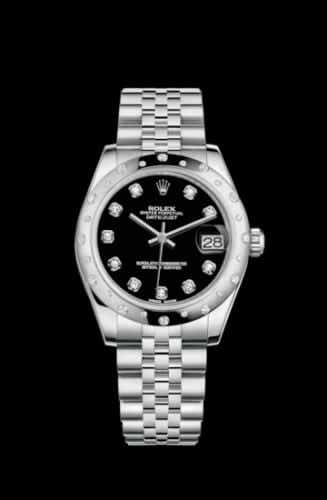 Rolex Datejust 31 Stainless Steel Domed Diamond / Jubilee / Black - Diamond