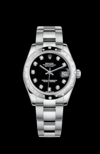 Rolex Datejust 31 Stainless Steel Domed Diamond / Oyster / Black - Diamond