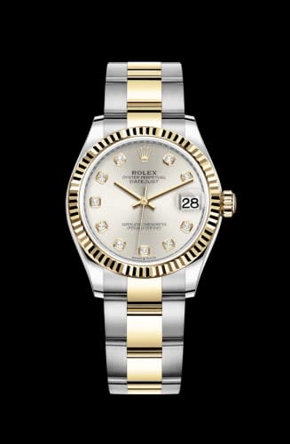 Rolex Datejust 31 Stainless Steel / Yellow Gold / Fluted / Silver - Diamond / Oyster