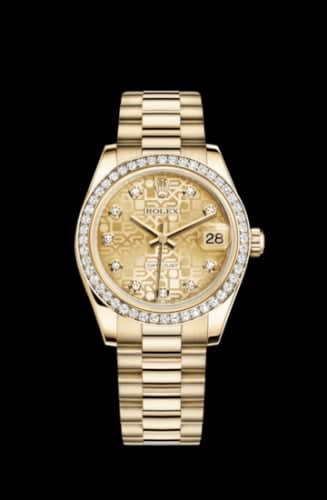 Rolex Datejust 31 Yellow Gold Diamond / President / Champagne Computer