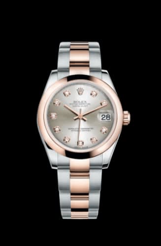 Rolex Datejust 31 Rolesor Everose Domed / Oyster / Silver Diamond