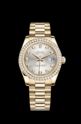 Rolex Datejust 31 Yellow Gold Diamond / President / Silver Diamond