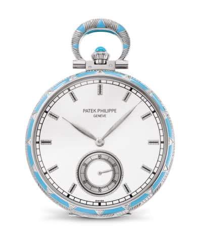 Patek Philippe Pocket Watch Lepine White Gold / Portrait of an Indian