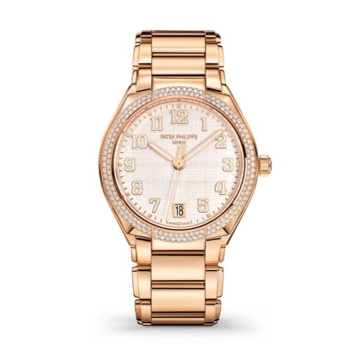 Patek Philippe Twenty-4 Automatic Rose Gold / Diamond / Shantung Silk