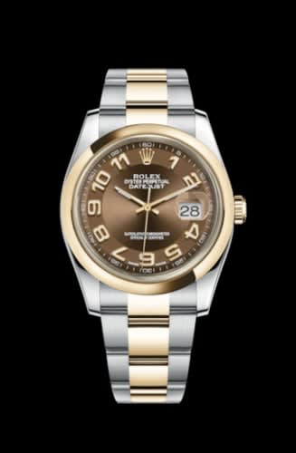 Rolex Datejust 36 Rolesor Yellow Domed / Oyster / Bronze Arabic