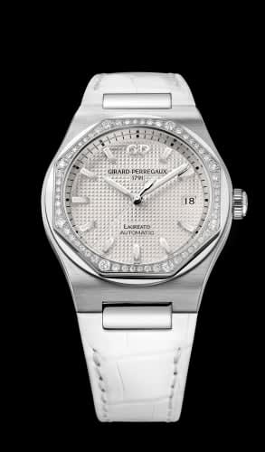 Girard-Perregaux Laureato 38 Automatic Stainless Steel / Diamond / Silver / Alligator