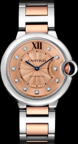 Cartier Ballon Blue de Cartier 36 Automatic Stainless Steel / Pink Gold / Champagne / Bracelet