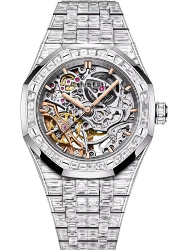 Audemars Piguet Royal Oak 37 Double Balance Wheel Openworked White Gold - Baguette