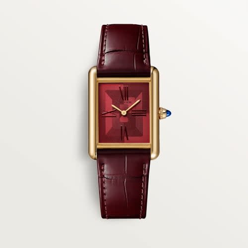 Cartier Tank Louis Cartier Large Manual Yellow Gold / Graphical Red