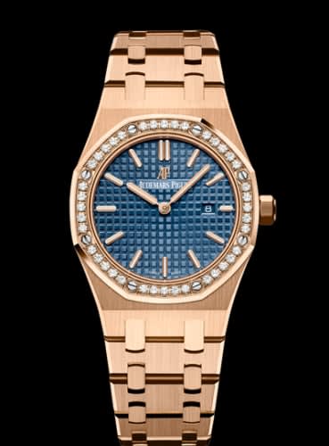 Audemars Piguet Royal Oak 67651 Quartz Pink Gold / Blue / Bracelet
