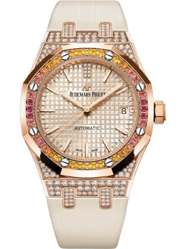 Audemars Piguet Royal Oak Selfwinding 37 Pink Gold / Sapphire / Beige