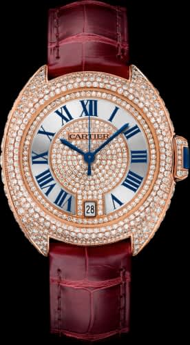 Cartier Clé de Cartier 35 Pink Gold / Full Diamonds / Red